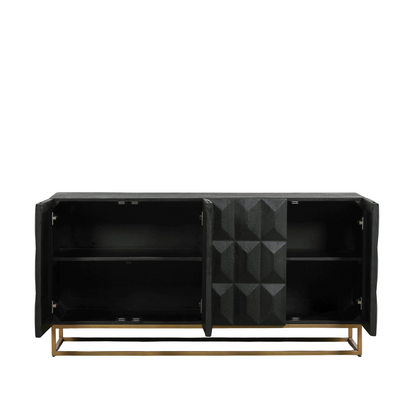 Duskgold Black Mango Wood Diamond Sideboard