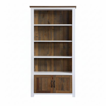 Splash of White Large Open Bookcase with Doors