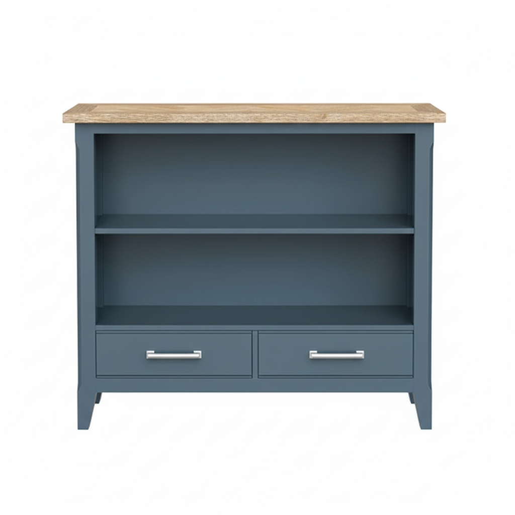 Signature Blue Low Bookcase