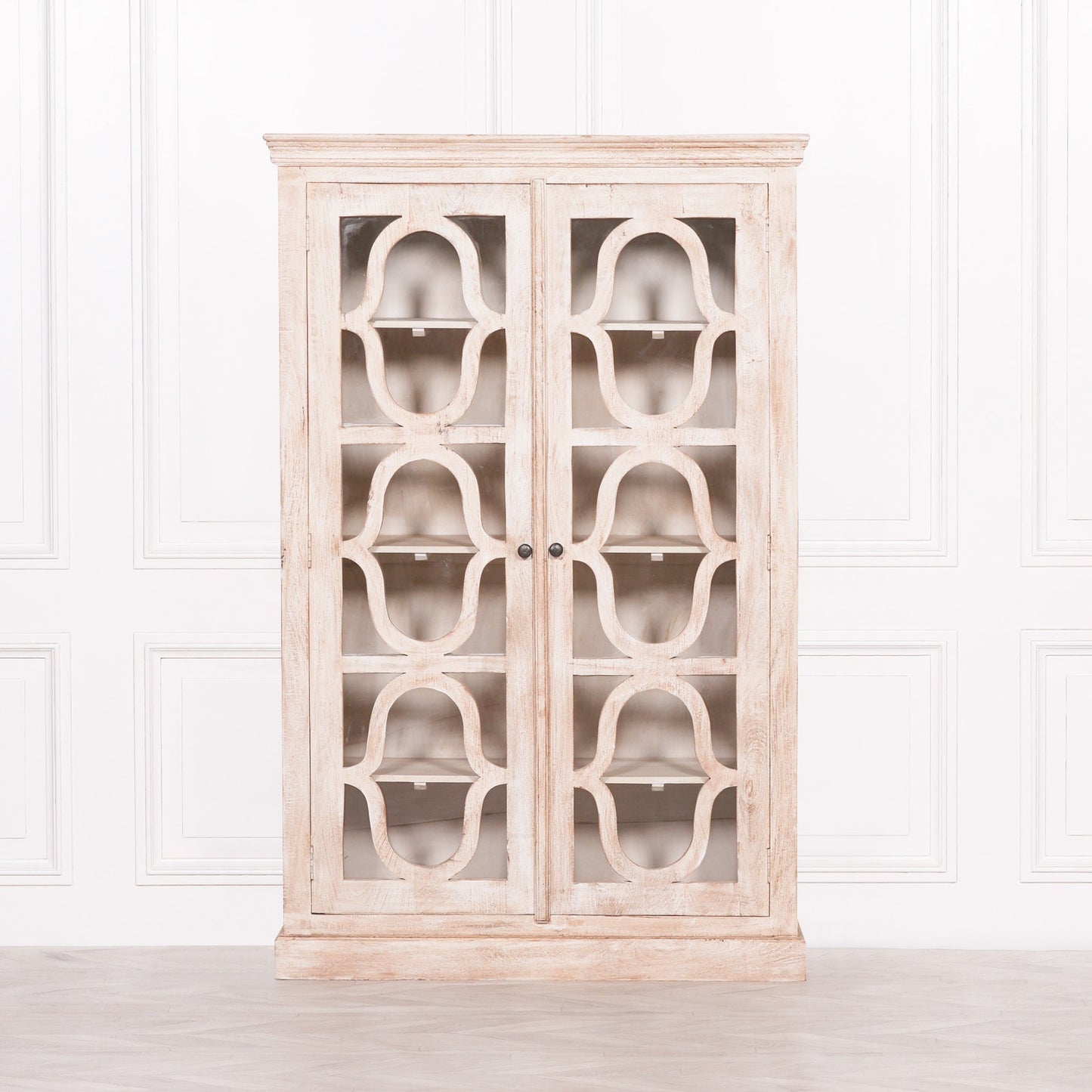 Solmere Mango Wood Display Cabinet