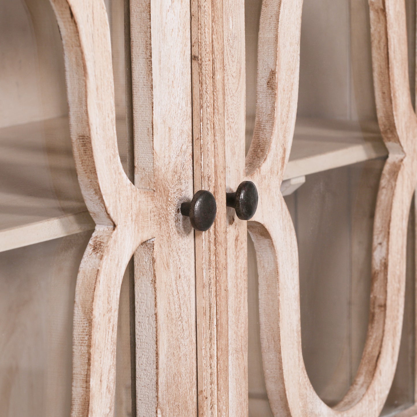 Solmere Mango Wood Display Cabinet