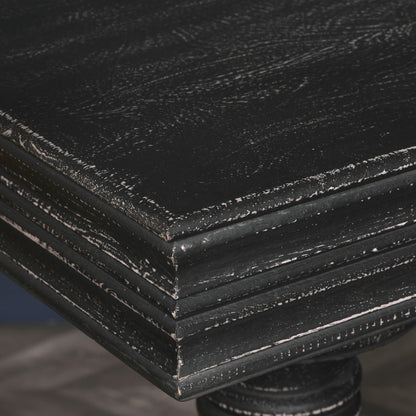 Solmere Distressed Black Mango Wood 180cm Console Table