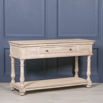 Everden Acacia Wood Single Drawer Console Table