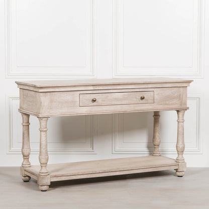 Everden Acacia Wood Single Drawer Console Table