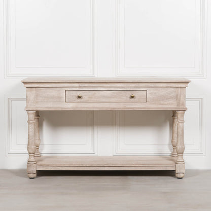 Everden Acacia Wood Single Drawer Console Table