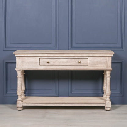 Everden Acacia Wood Single Drawer Console Table