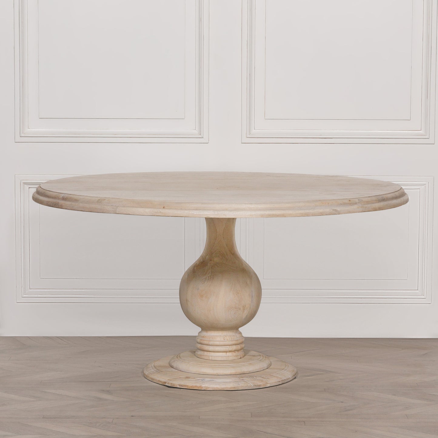 Aubrey 152cm Round Mango Wood Pedestal Dining Table