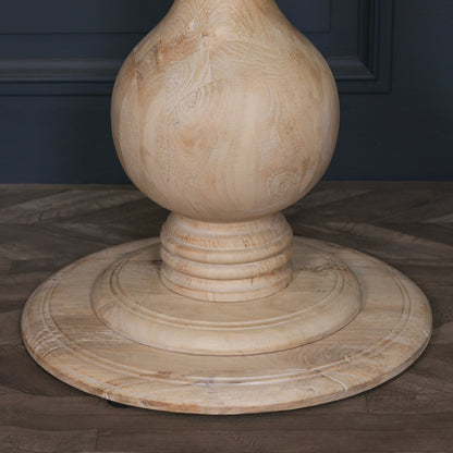Aubrey 152cm Round Mango Wood Pedestal Dining Table
