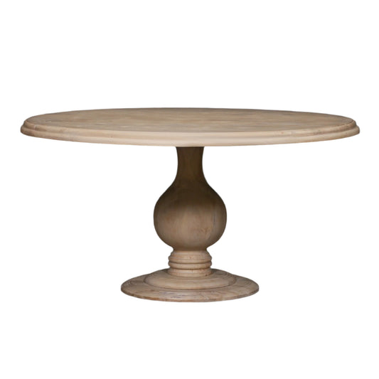 Aubrey 152cm Round Mango Wood Pedestal Dining Table