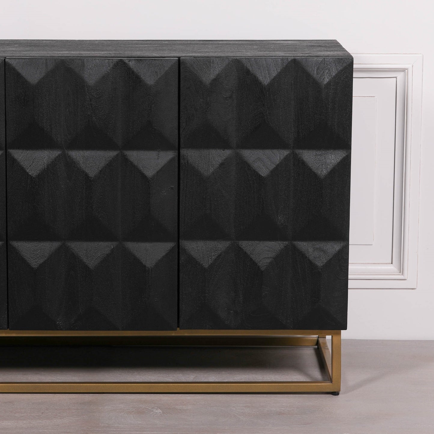 Duskgold Black Mango Wood Diamond Sideboard