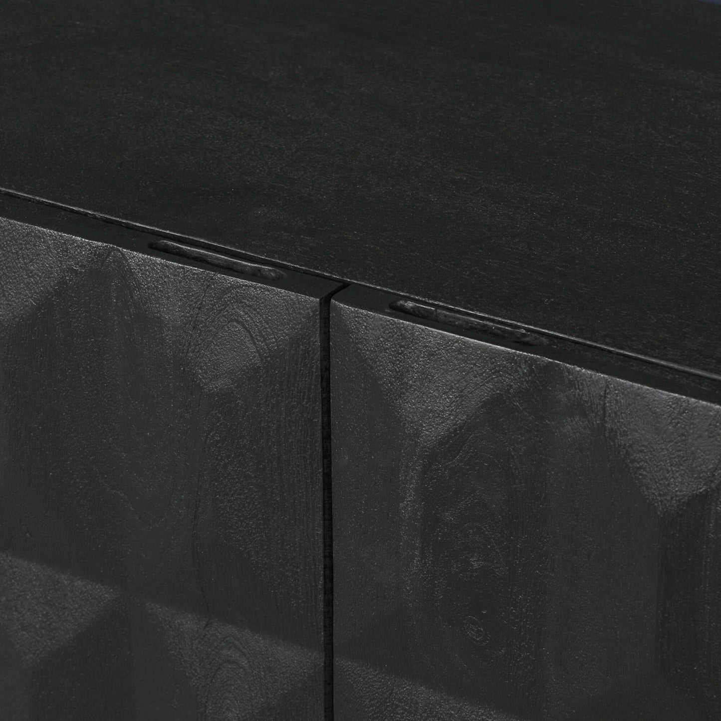 Duskgold Black Mango Wood Diamond Sideboard