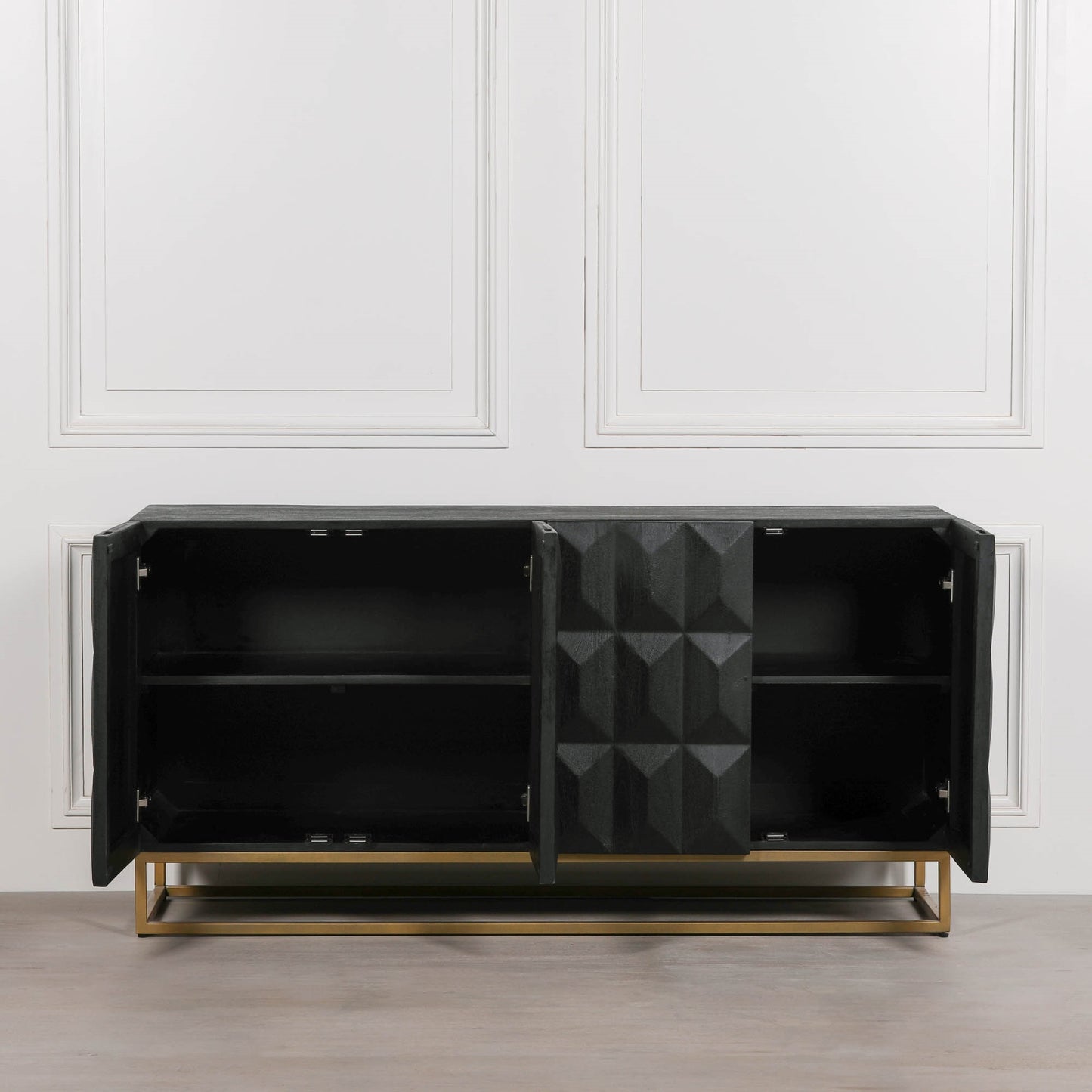 Duskgold Black Mango Wood Diamond Sideboard