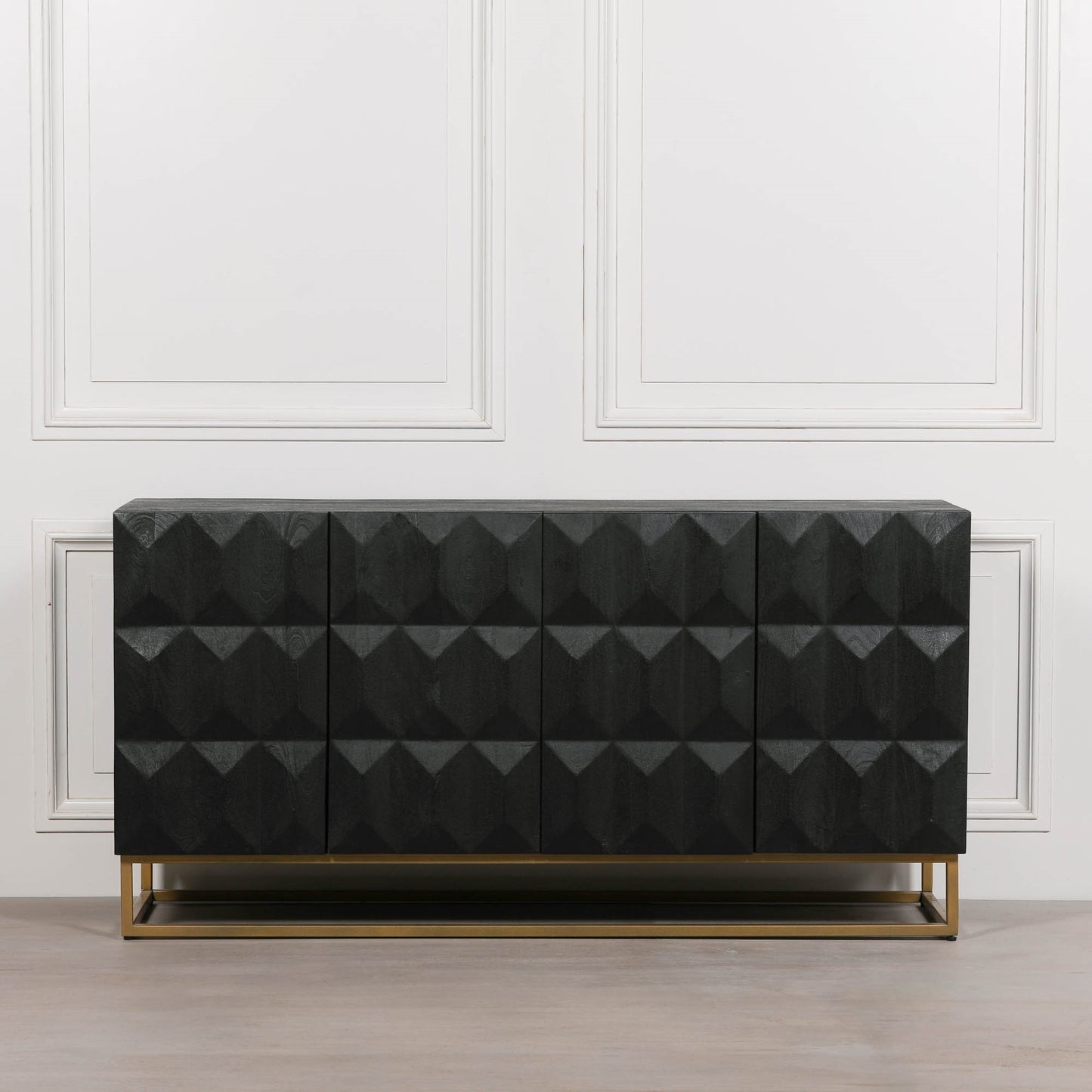 Duskgold Black Mango Wood Diamond Sideboard