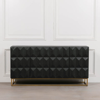 Duskgold Black Mango Wood Diamond Sideboard