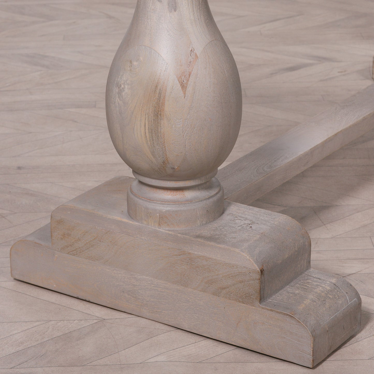 Aubrey 210cm Bleached Mango Wood Pedestal Dining Table