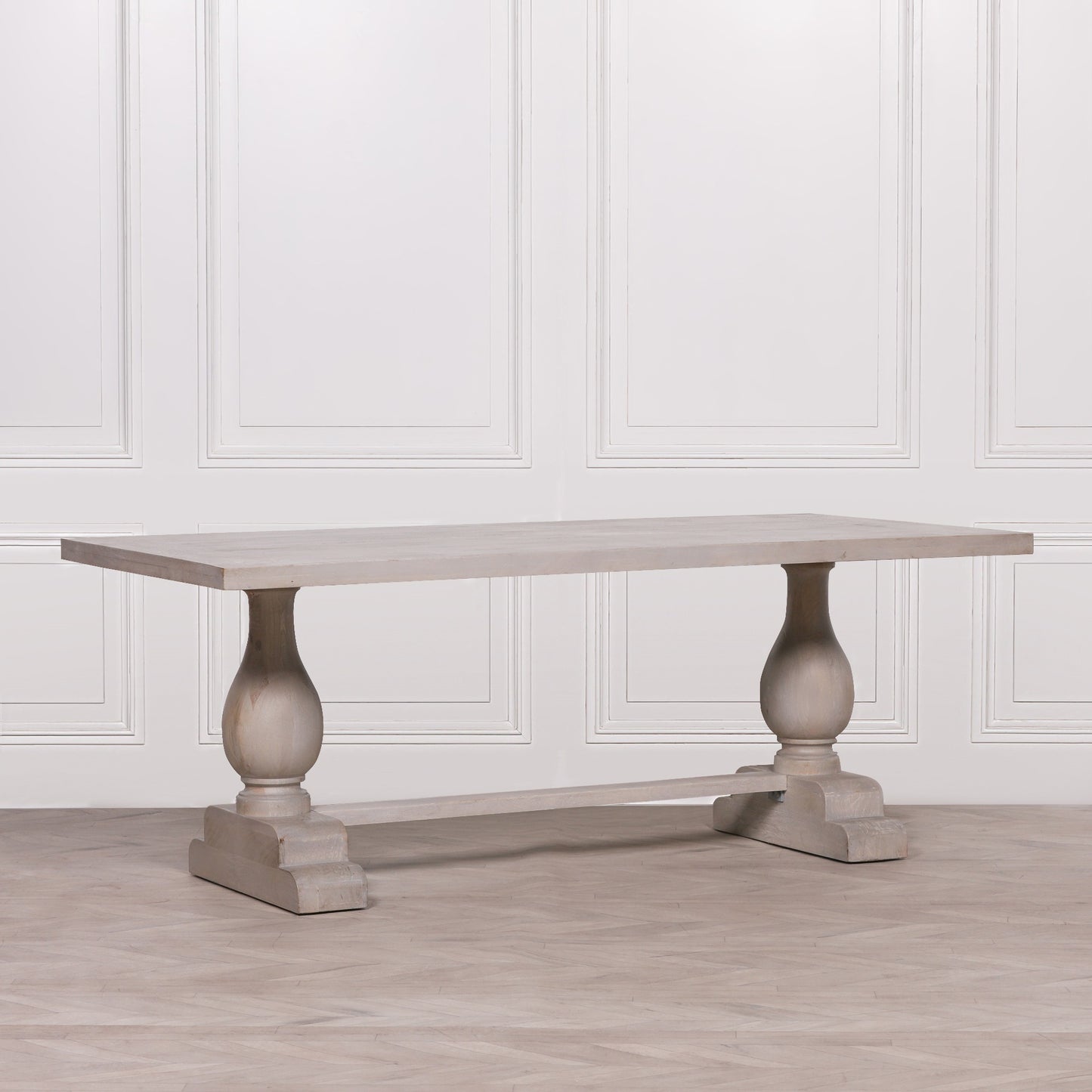Aubrey 210cm Bleached Mango Wood Pedestal Dining Table