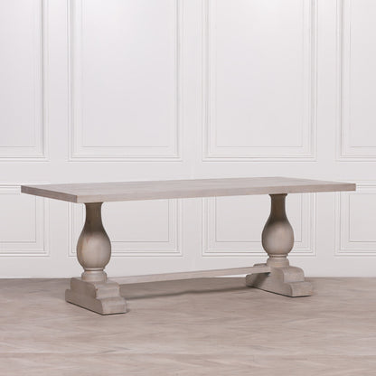 Aubrey 210cm Bleached Mango Wood Pedestal Dining Table