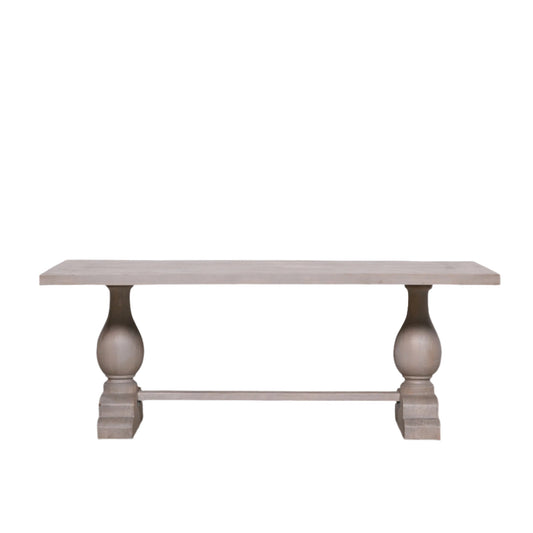 Aubrey 210cm Bleached Mango Wood Pedestal Dining Table