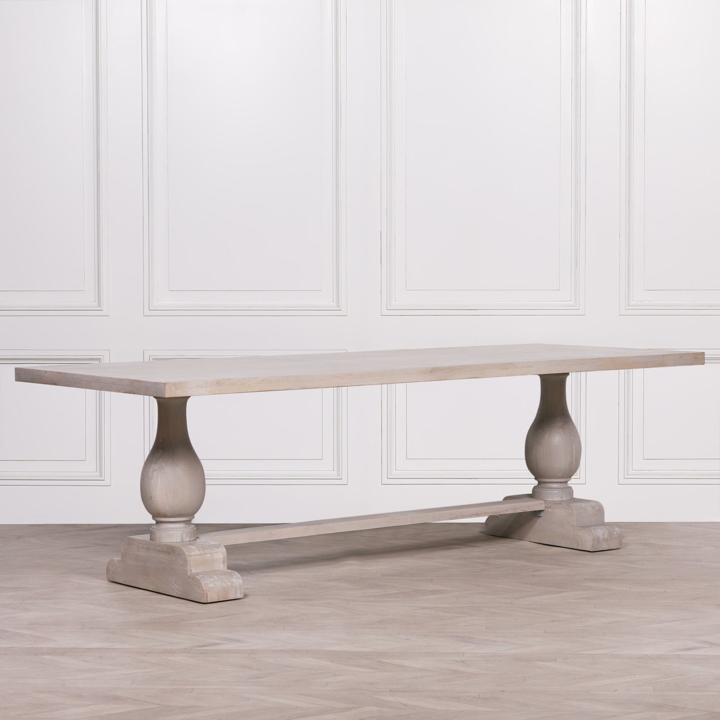 Aubrey 260cm Bleached Mango Wood Pedestal Dining Table