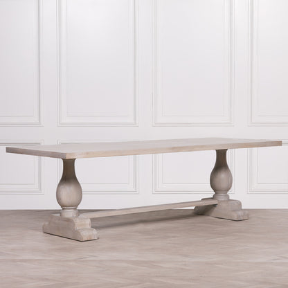 Aubrey 260cm Bleached Mango Wood Pedestal Dining Table