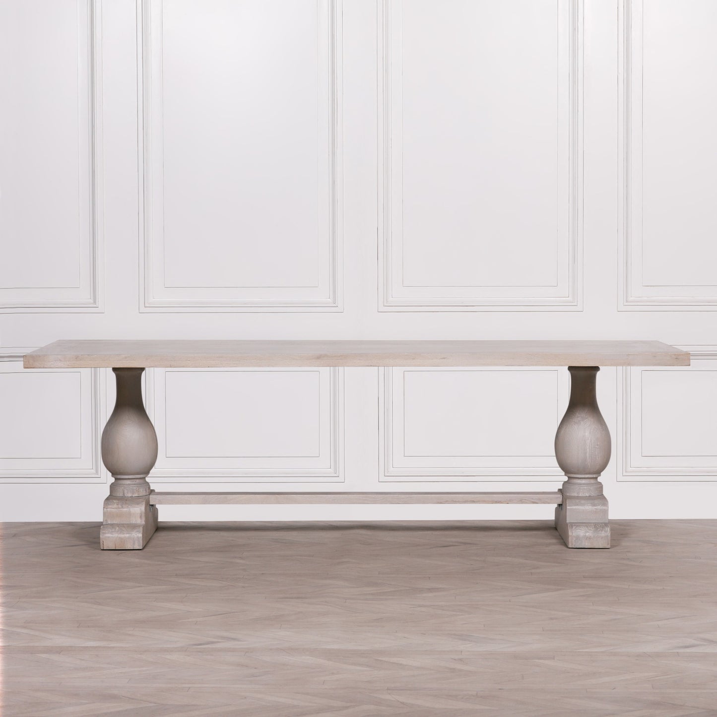 Aubrey 260cm Bleached Mango Wood Pedestal Dining Table