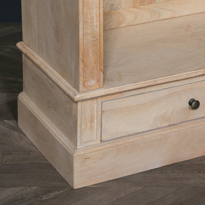 Blanche Rustic Mango Wood Bookcase with Open Drawers