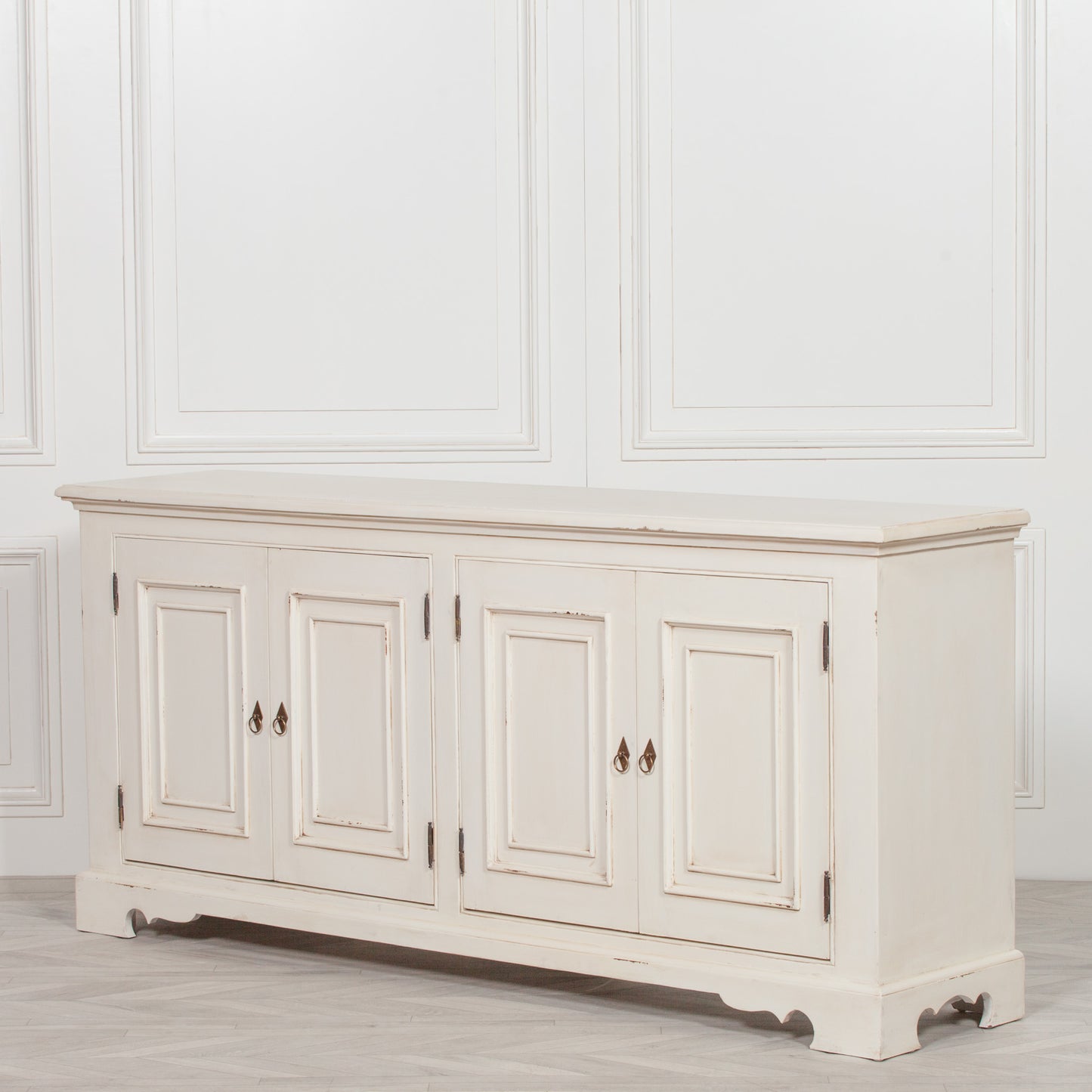 Elden Distressed Mahogany White Sideboard