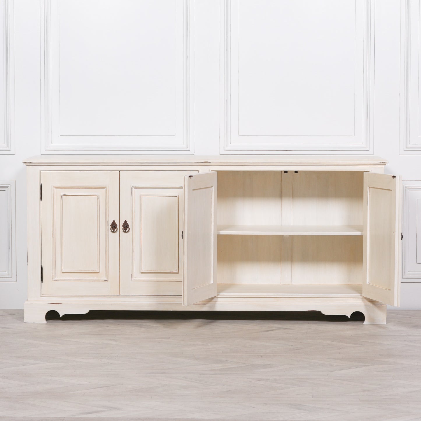 Elden Distressed Mahogany White Sideboard