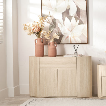 Tivoli Travertine Effect Veneer 1 Drawer 2 Door Sideboard