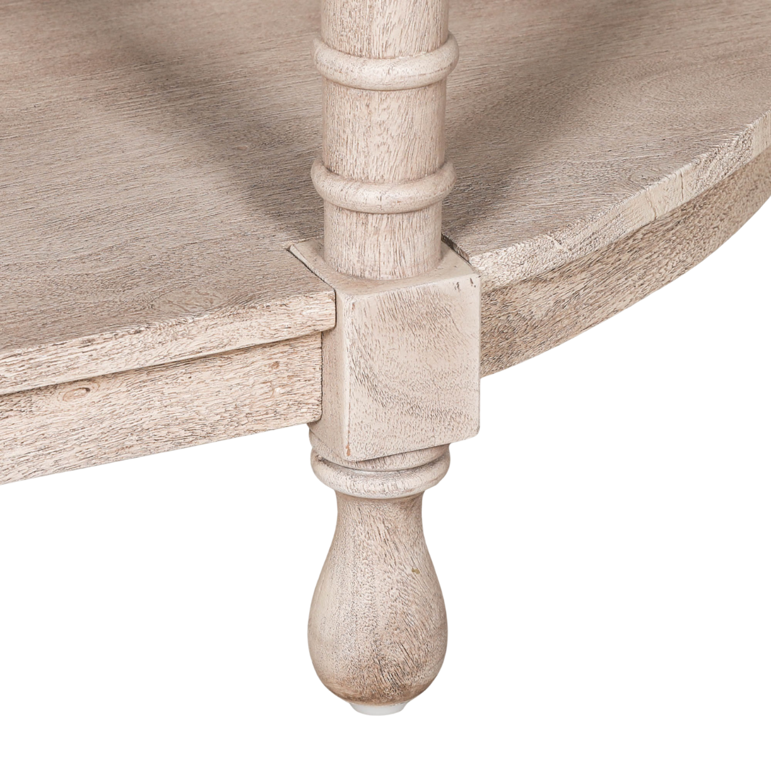 Everden Curved Acacia Wood Console Table