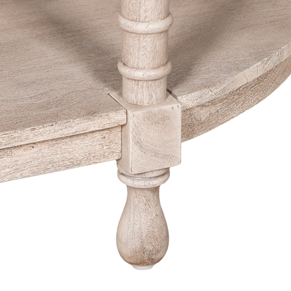 Everden Curved Acacia Wood Console Table