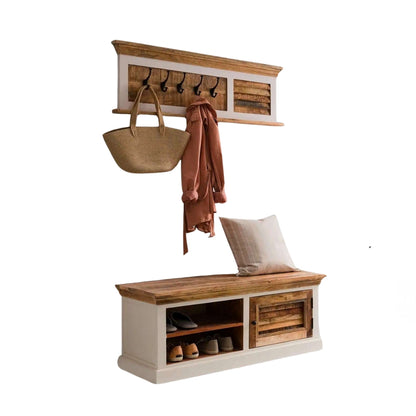 Alfie Wood Shoe Rack & Hanger Wall Hook Set