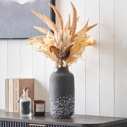 Etna Black and White Glass Vase
