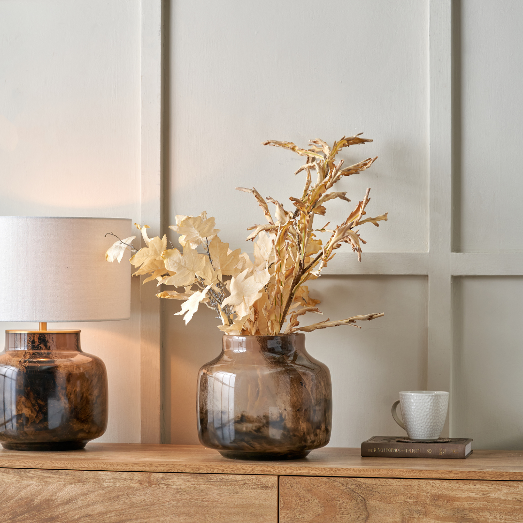 Cerdanya Brown and Beige Glass Vase