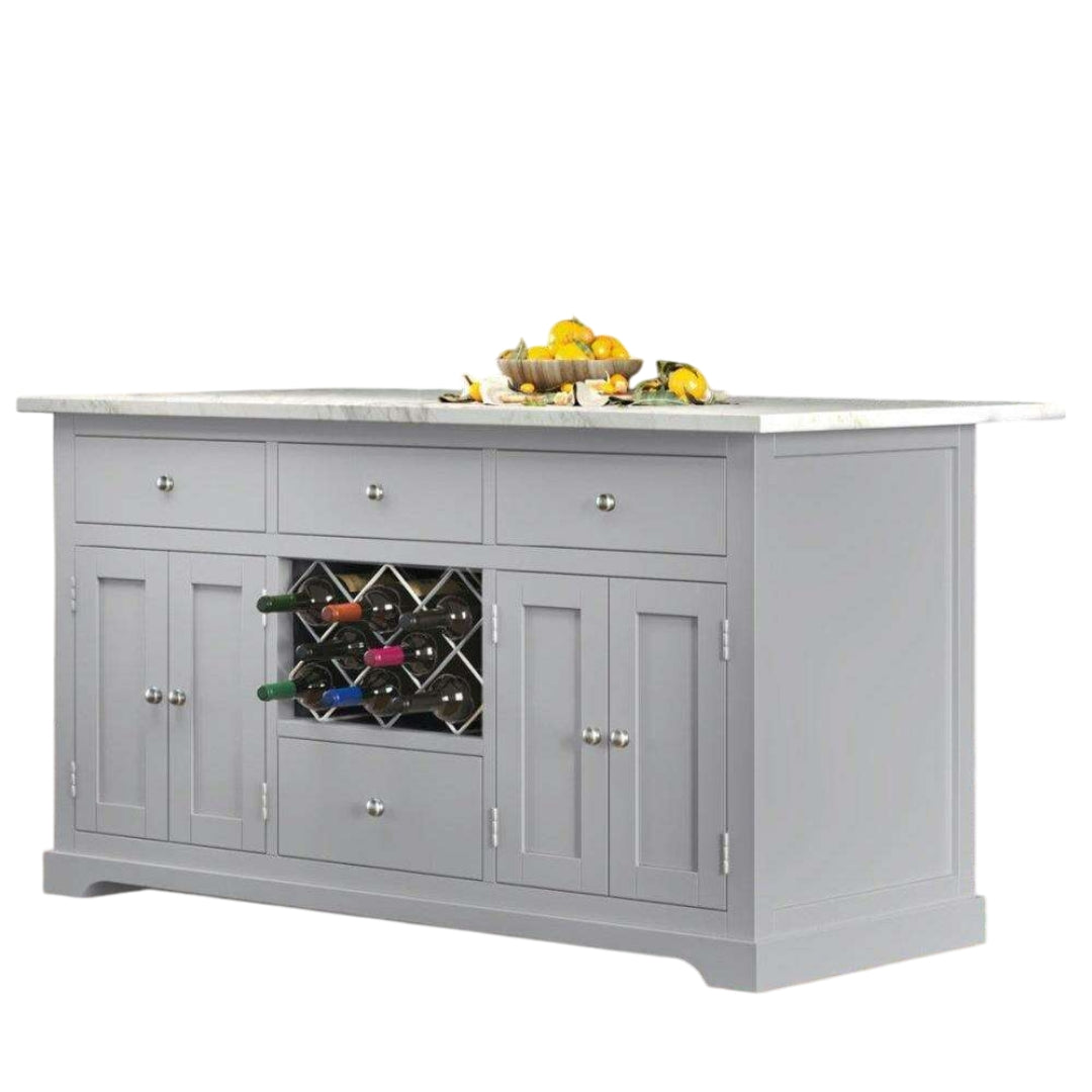Windham Grey Painted Large Kitchen Island
