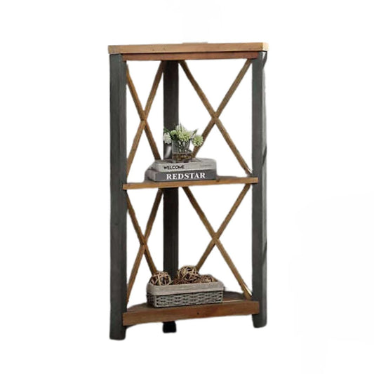 Urban Elegance Reclaimed Small Corner Bookcase