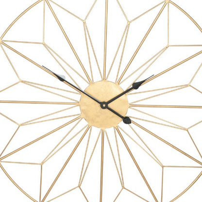 Metal Black or Gold Geo Design Round Wall Clock