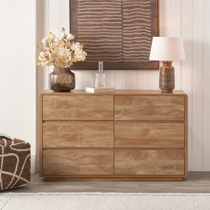 Eversley Oak Effect Veneer 6 Drawer Sideboard