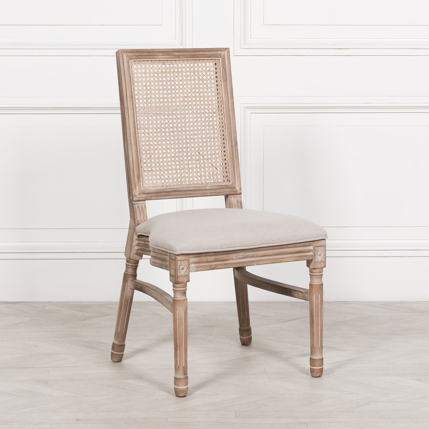 Louis Birch Wood Square Back Dining Chair