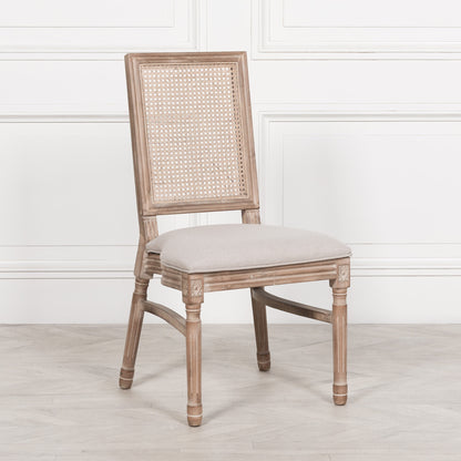 Louis Birch Wood Square Back Dining Chair