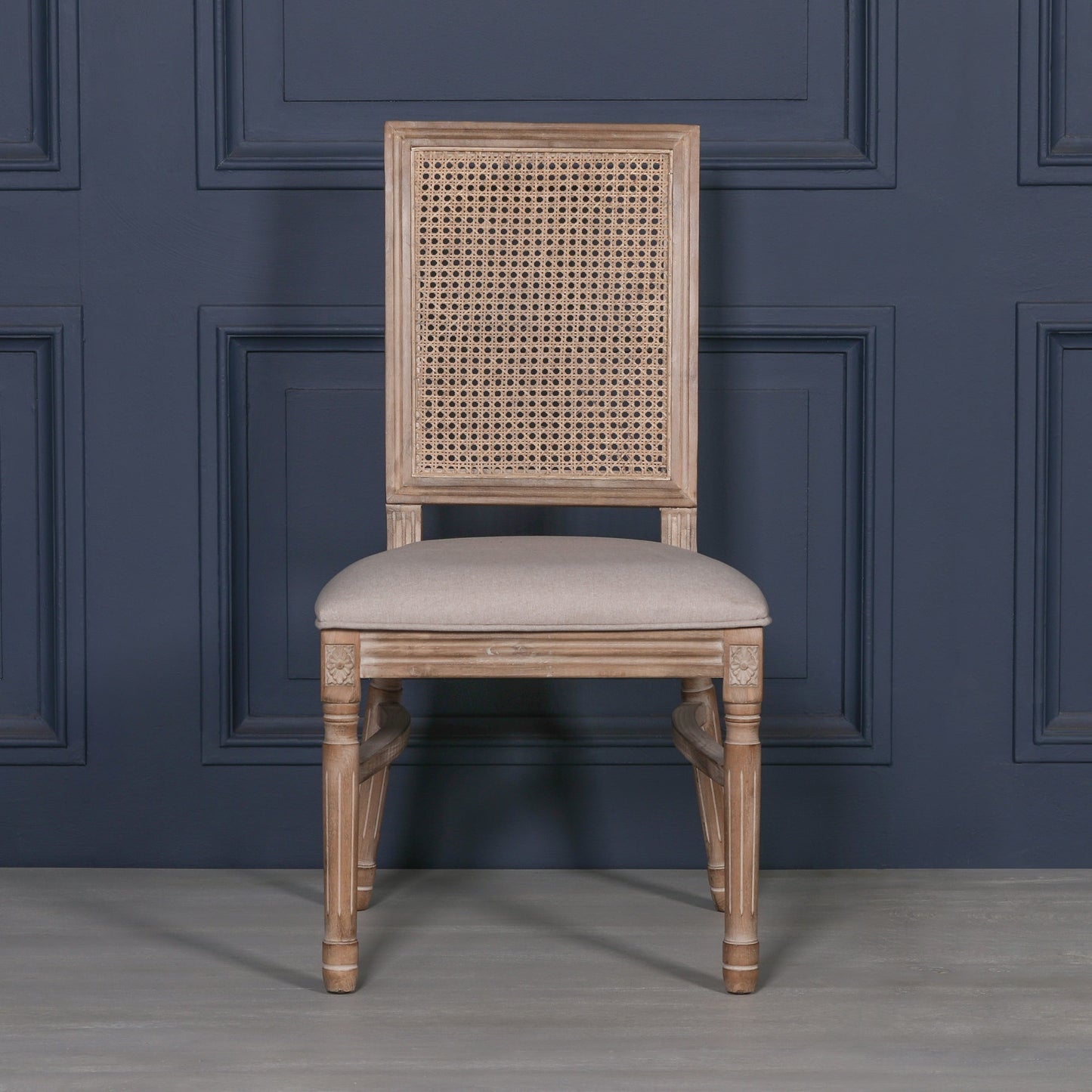 Louis Birch Wood Square Back Dining Chair
