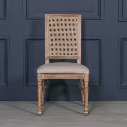 Louis Birch Wood Square Back Dining Chair