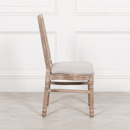 Louis Birch Wood Square Back Dining Chair