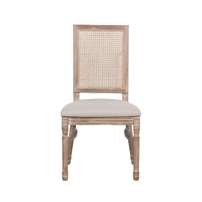 Louis Birch Wood Square Back Dining Chair