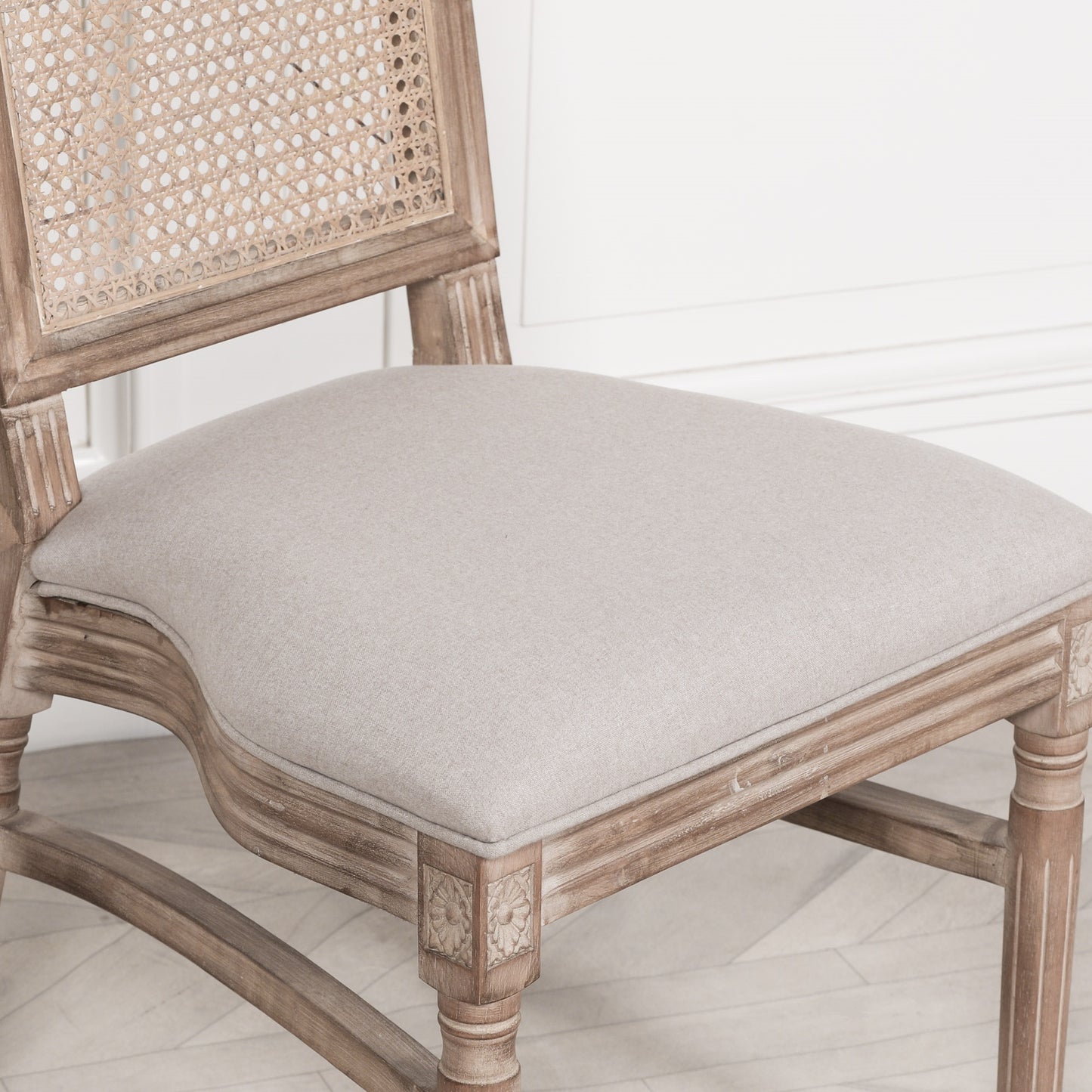 Louis Birch Wood Square Back Dining Chair