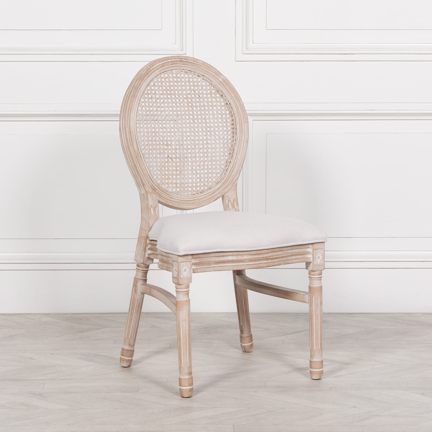 Louis Birch Wood Upholstered Dining Chair