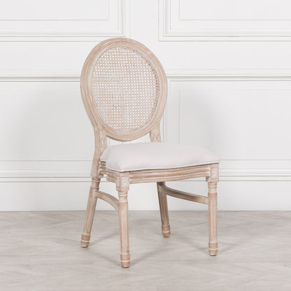 Louis Birch Wood Upholstered Dining Chair
