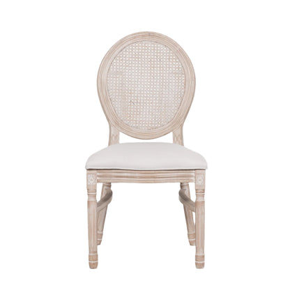 Louis Birch Wood Upholstered Dining Chair