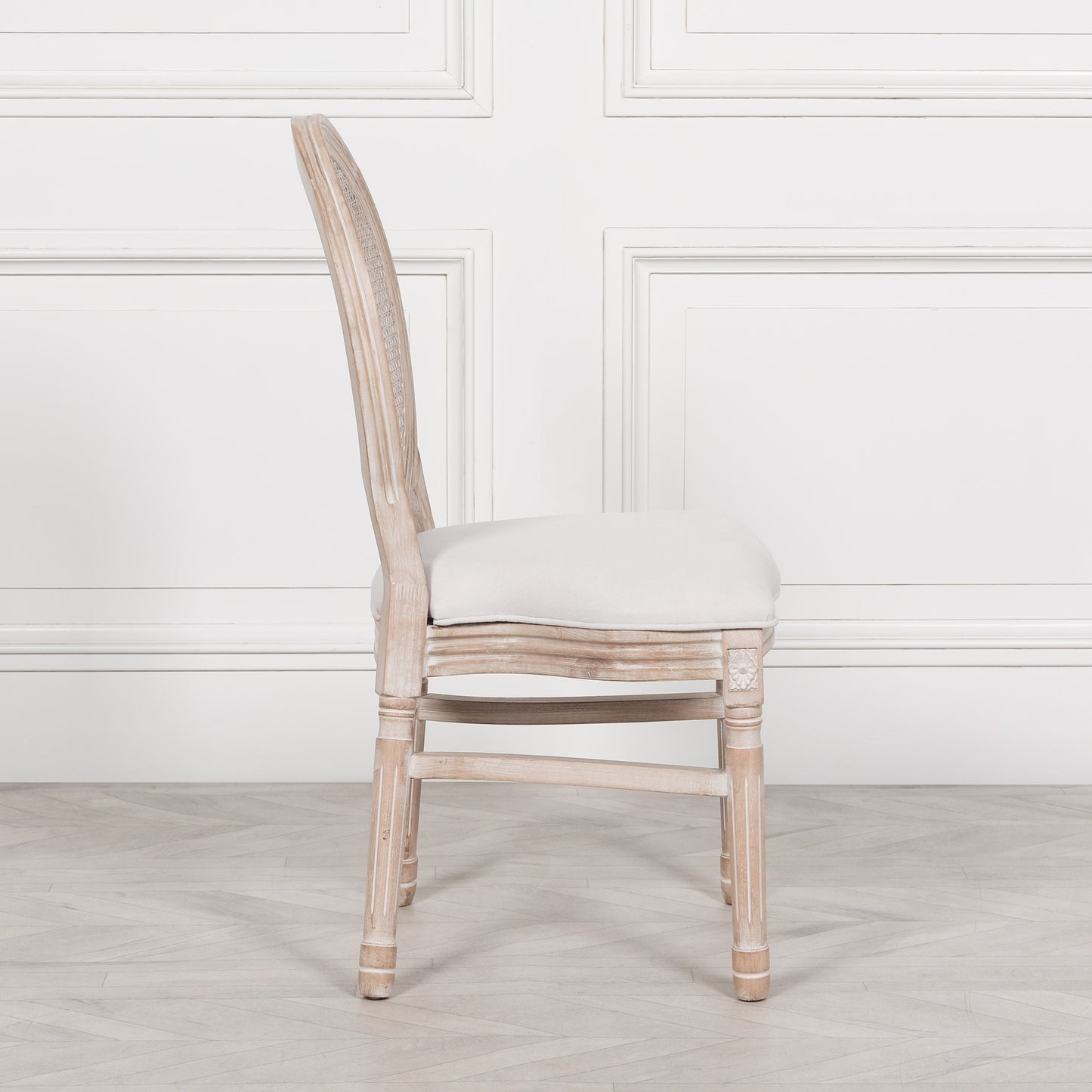 Louis Birch Wood Upholstered Dining Chair