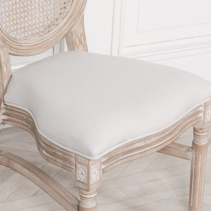 Louis Birch Wood Upholstered Dining Chair